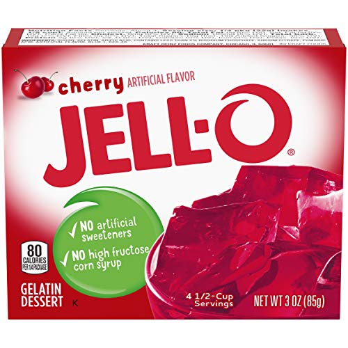 Jell-O Cherry Gelatin Mix (3 oz Boxes, Pack of 6)